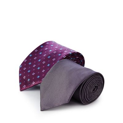 Pack of two pink printed ties